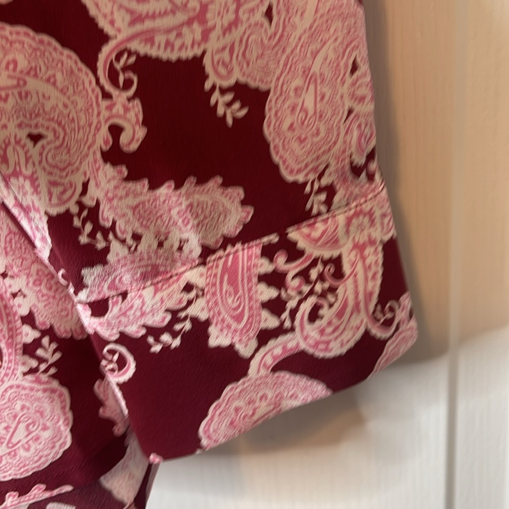 Equipment Femme 100% Silk Button Down Blouse Cherine with Pocket Syrah Multi 1X - Picture 5 of 14